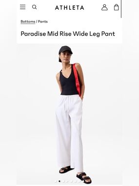 Athleta Black Mid-Rise Wide Leg Pants